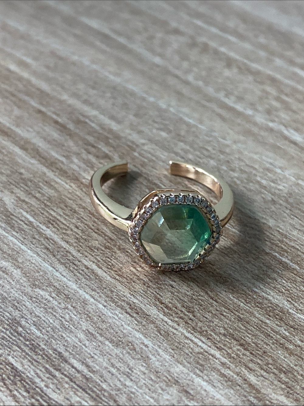 Joy Dravecky The Chloe Ring in Emerald-Green Gold